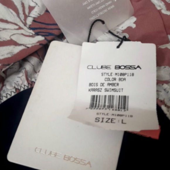 New Clube Bossa Bois De Amber plunge one piece swimsuit Mauve White Floral pink - Picture 4 of 8